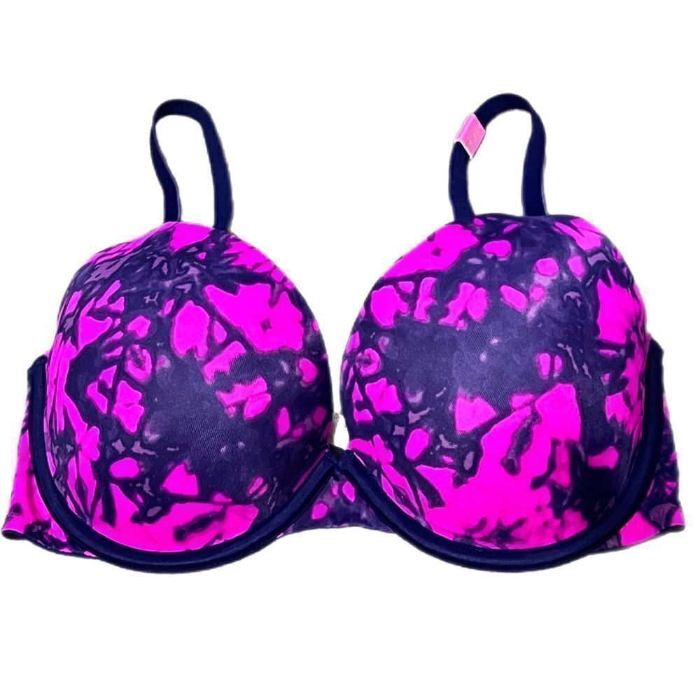 Victoria’s Secret Pink wear everywhere Push Up Padded Bra magenta blue 32DD